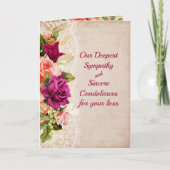 bloemen en kant sympathie kaart (Voorkant)