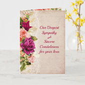  bloemen en kant sympathie kaart (Gele Bloem)