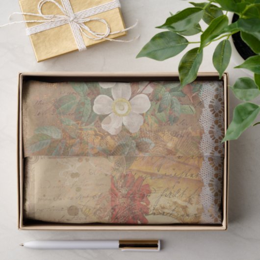  bloemen en kant tissuepapier (Geschenk)