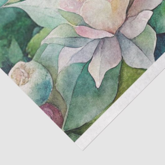 Bloemen en kasteeldecoupage Tissue Paper Tissuepapier (Detail)