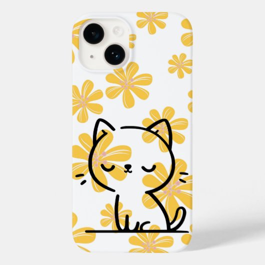 Bloemen en katten Case-Mate iPhone case (Achterkant)