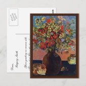 Bloemen en katten van gauguin Paul (beste kwalitei Briefkaart (Voorkant / Achterkant)