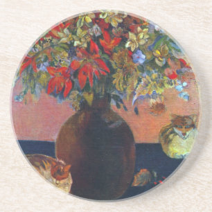 Bloemen en katten van Paul Gauguin Zandsteen Onderzetter
