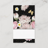 Bloemen en kattervlinders | Goud Gespikkeld Visitekaartje (Achterkant)