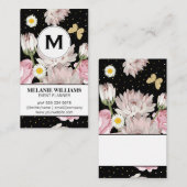 Bloemen en kattervlinders | Goud Gespikkeld Visitekaartje (Voorkant / Achterkant)