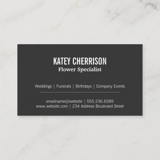 Bloemen en kattervlinders | Stripes Visitekaartje (Achterkant)