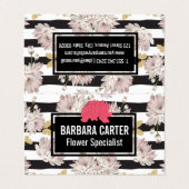 Bloemen en kattervlinders visitekaartje (Buitenkant ongevouwen)