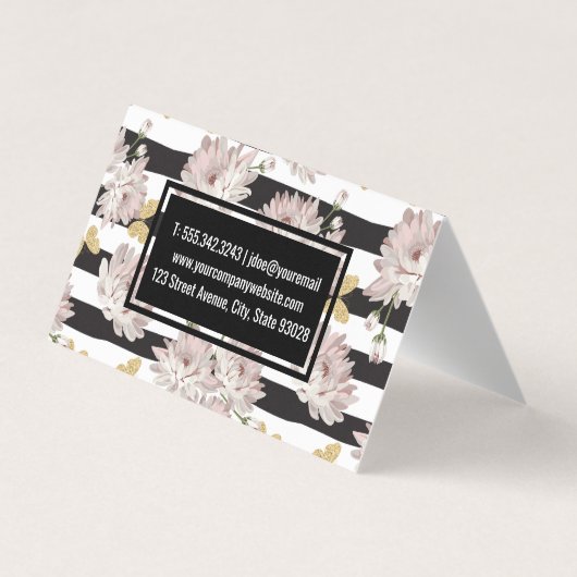 Bloemen en kattervlinders visitekaartje (Achterkant)