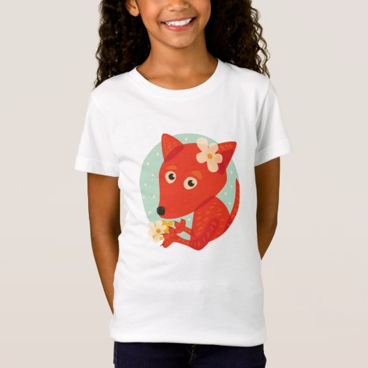 Bloemen en kattevos t-shirt (Voorkant)