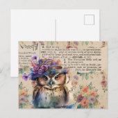 bloemen en kippen briefkaart (Voorkant / Achterkant)