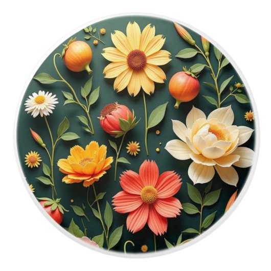 BLOEMEN EN KLEUREN KERAMISCHE KNOP (Voorkant)