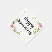 Bloemen en kleurrijk vrolijk Jubileum Servet (Hoek)