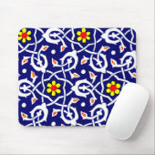 bloemen en knopen print muismat (Met muis)