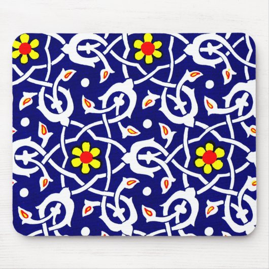 bloemen en knopen print muismat (Voorkant)