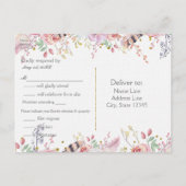 Bloemen en Koe Robuust Land Boho Chic RSVP Uitnodiging Briefkaart (Achterkant)