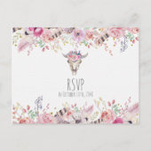 Bloemen en Koe Robuust Land Boho Chic RSVP Uitnodiging Briefkaart (Voorkant)