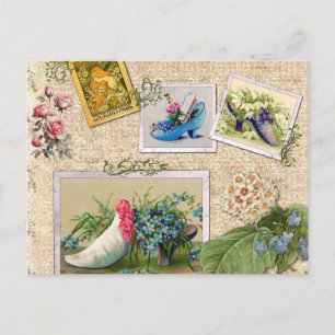 bloemen en koele Mode schotels Collage Briefkaart