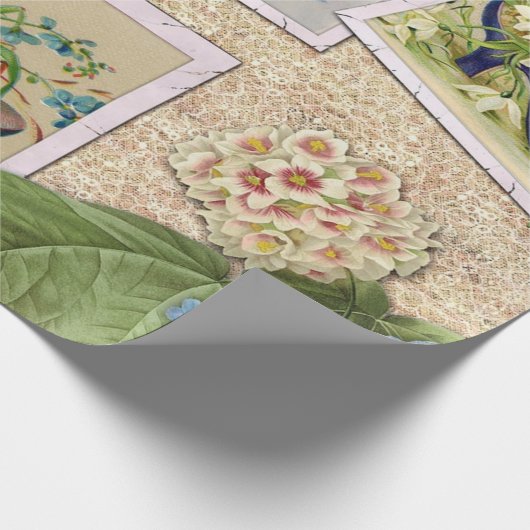  bloemen en koele Mode schotels Collage Cadeaupapier (Hoek)