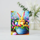  bloemen en koffiebroodrooster feestdagenkaart (Staand voorkant)