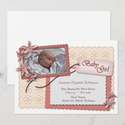 Bloemen en koninklijke koninklijke oogmerken aankondiging (Voorkant / Achterkant)