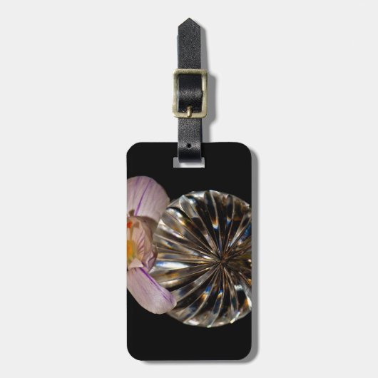 Bloemen en kristal bagagelabel (Voorkant verticaal)