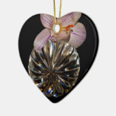 Bloemen en kristal keramisch ornament (Links)