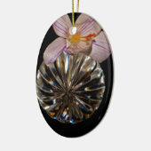 Bloemen en kristal keramisch ornament (Links)