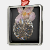 Bloemen en kristal metalen ornament (Links)