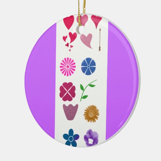 Bloemen en kunstversiering keramisch ornament (Links)