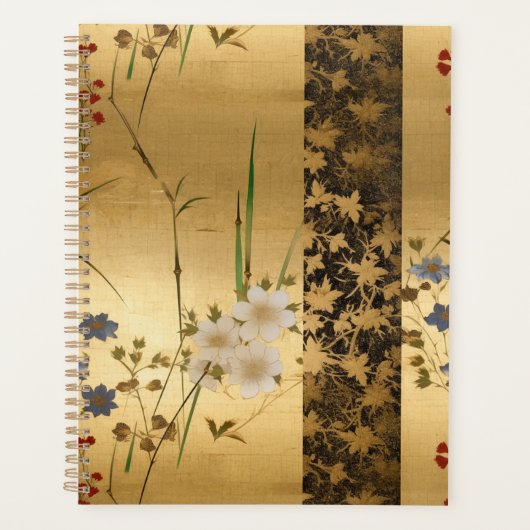 Bloemen en laat Chiyogami Planner (Voorkant)