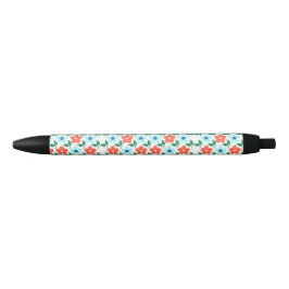 Bloemen en lederinkpen zwarte inkt pen