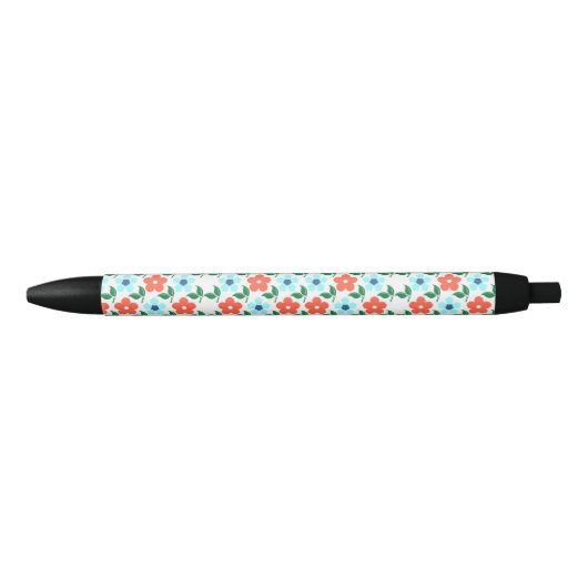 Bloemen en lederinkpen zwarte inkt pen (Voorkant)