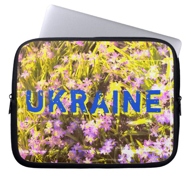 bloemen en letters laptop sleeve (Voorkant)