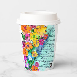 Bloemen en Letters Papieren Bekers
