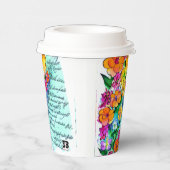Bloemen en Letters Papieren Bekers (Rechts)