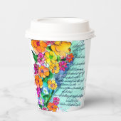 Bloemen en Letters Papieren Bekers (Voorkant)