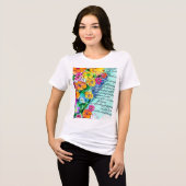 Bloemen en Letters Tri-Blend Shirt (Voorkant volledig)