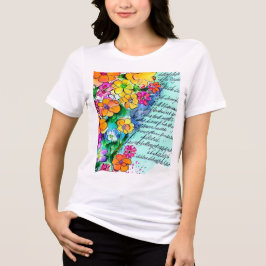 Bloemen en Letters Tri-Blend Shirt