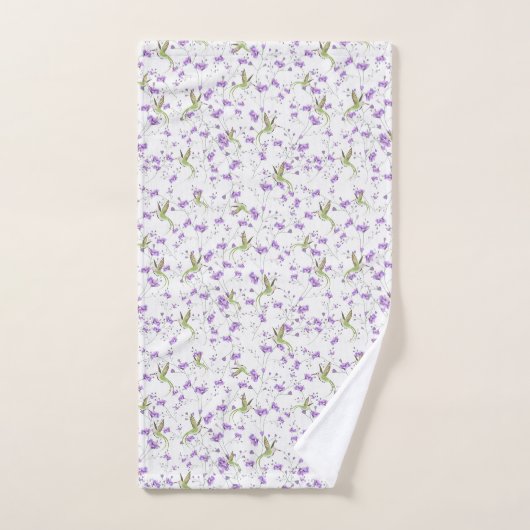 Bloemen en levende vogels bad handdoek (Handdoek)