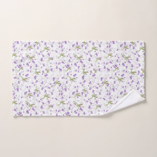 Bloemen en levende vogels bad handdoek (Handdoek)
