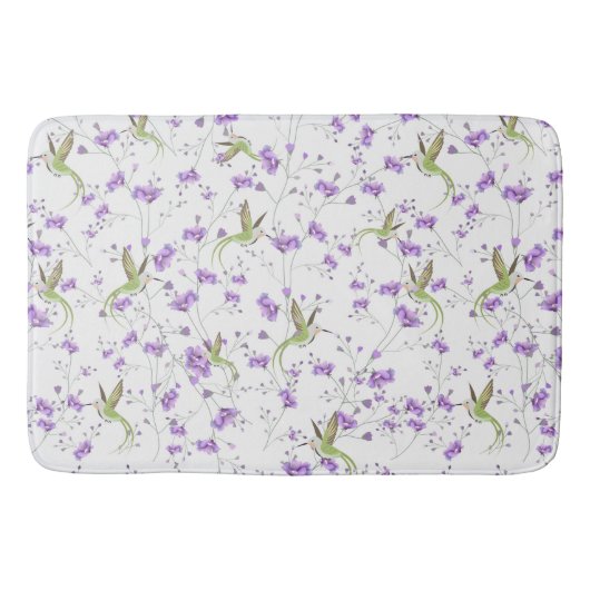 Bloemen en levende vogels badmat (Voorkant)