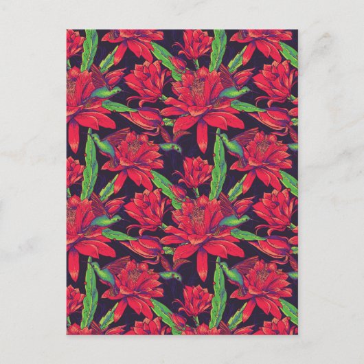 Bloemen en levende vogels briefkaart (Voorkant)