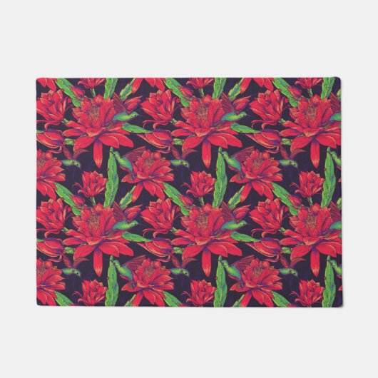Bloemen en levende vogels deurmat (Voorkant)