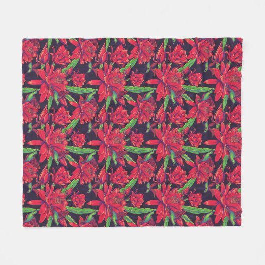 Bloemen en levende vogels fleece deken (Voorkant (Horizontaal))