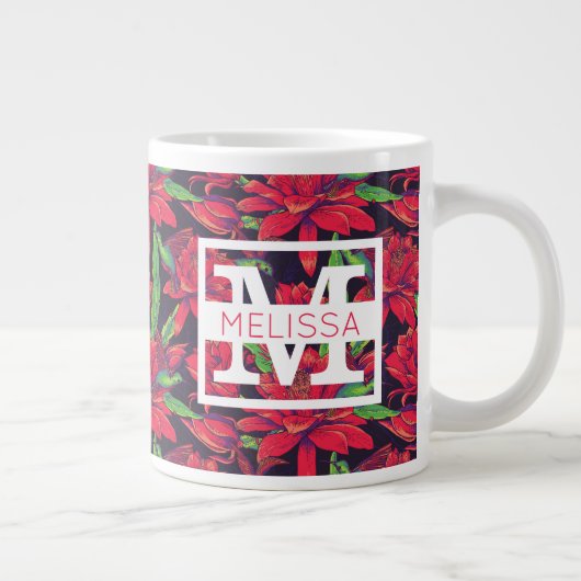 Bloemen en levende vogels | Jouw namen toevoegen Grote Koffiekop (Rechts)