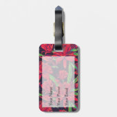 Bloemen en levende vogels | Monogram Bagagelabel (Achterkant verticaal)