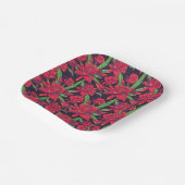 Bloemen en levende vogels papieren bordje (Gebogen)