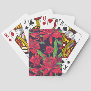 Bloemen en levende vogels pokerkaarten