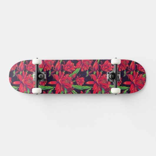 Bloemen en levende vogels skateboard (Horizontaal)