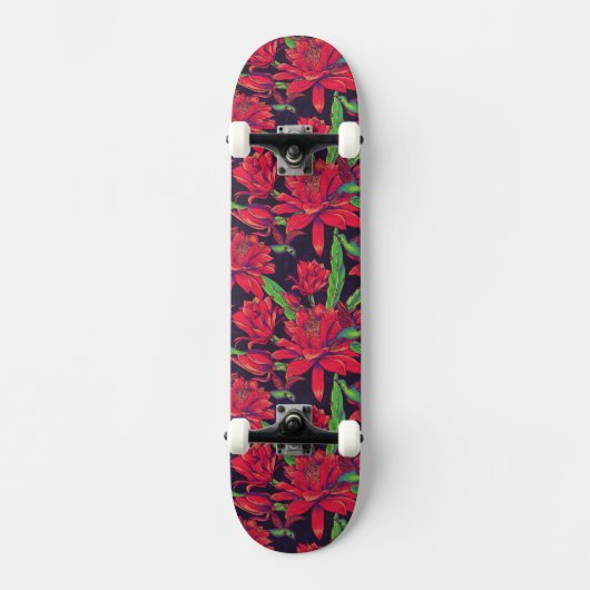 Bloemen en levende vogels skateboard (Voorkant)
